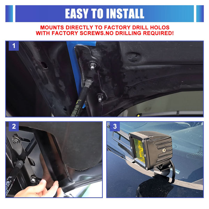 WOLFSTORM A-Pillar LED Lights Bar Mounting Brackets for 2019-2025 Dodge Ram 1500