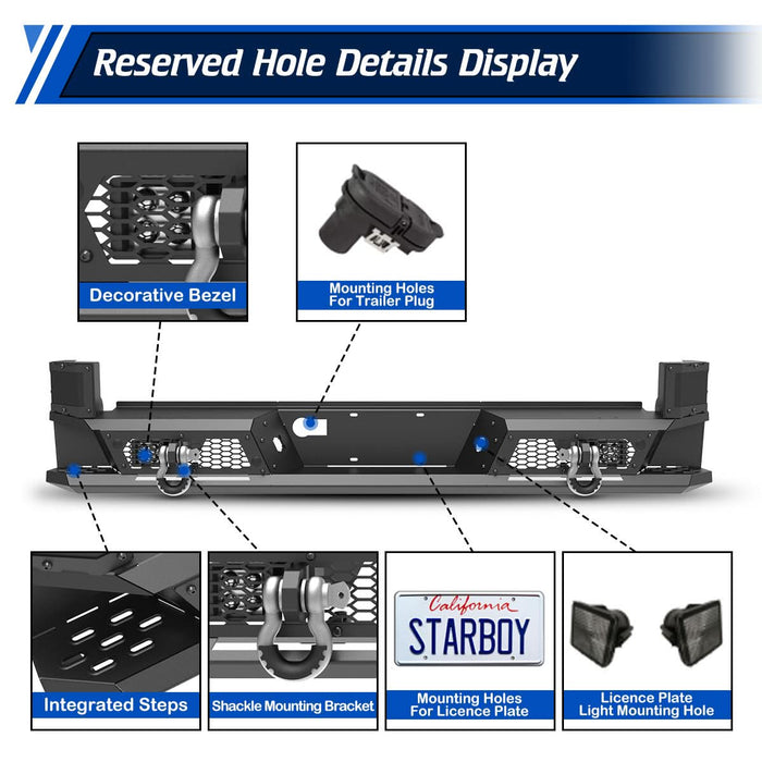 WOLFSTORM Rear Bumper for 2016-2023 TOYOTA TACOMA