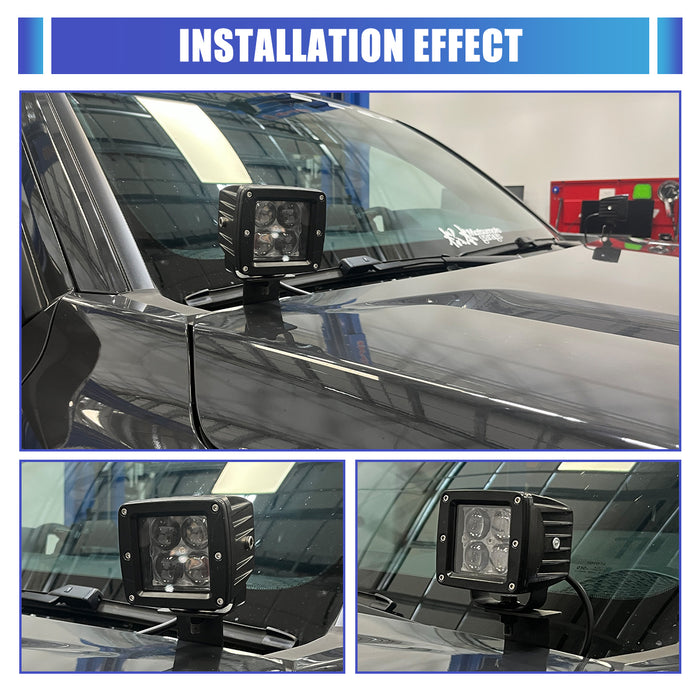 WOLFSTORM A-Pillar LED Lights Bar Mounting Brackets for 2016-2025 Toyota Tacoma & 2025 4 Runner