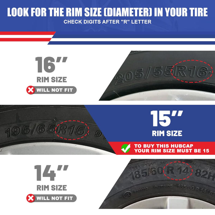 WOLFSTORM 4-Pack 15 Inch Wheel Rim Cover Hubcaps for 2005-2008 TOYOTA COROLLA