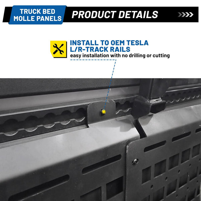 WOLFSTORM Truck Bed Molle Panels（2 PCS）, Compatible with Tesla Cybertruck Accessories, Suitable for Tesla Cybertruck 2024 2025