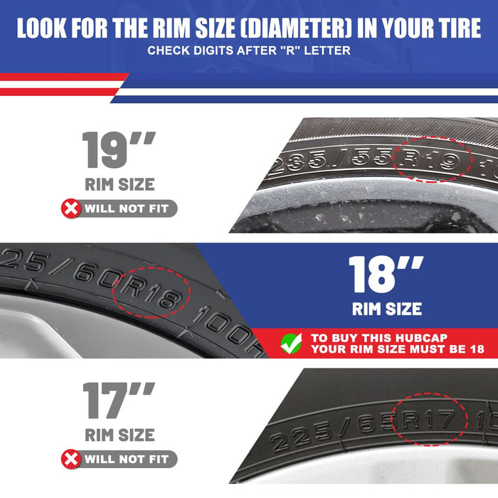 WOLFSTORM 4-Pack 18 Inch Wheel Rim Cover Hubcaps for 2014-2019 Chevy Silverado 1500