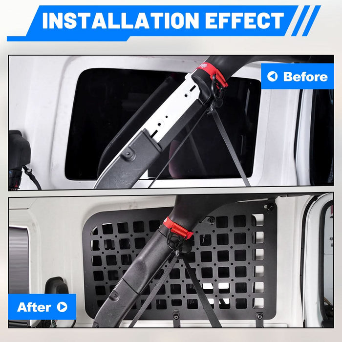 WOLFSTORM Rear Window Inner Molle Panel for 2018-2025 Jeep Wrangler JL 4-Door