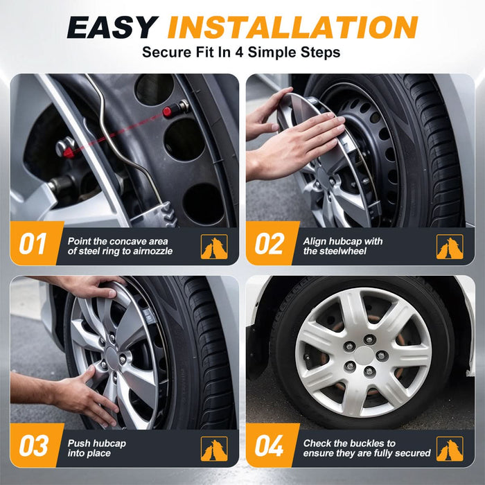 WOLFSTORM 4-Pack 16 Inch Wheel Rim Cover Hubcaps for 2006-2011 Honda Civic