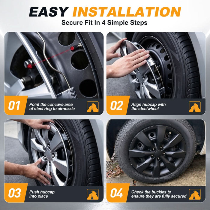 WOLFSTORM 4-Pack 16 Inch Wheel Rim Cover Hubcaps for 2014-2016 TOYOTA COROLLA