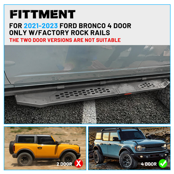WOLFSTORM Side Steps for 2021-2025 Ford Bronco (4 Doors ONLY)