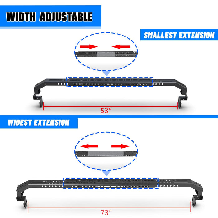 Universal Truck Bed Cross Bar for Full-Size and Mid-Size Trucks, Heavy-Duty Adjustable Cargo Support, Mounted on Inner Side of Truck Bed, Sold as Single Bar (Minimum 2 Bars Required for Use)