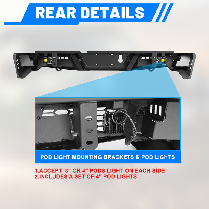 Pare-chocs arrière WOLFSTORM pour Dodge Ram 1500 2009-2018