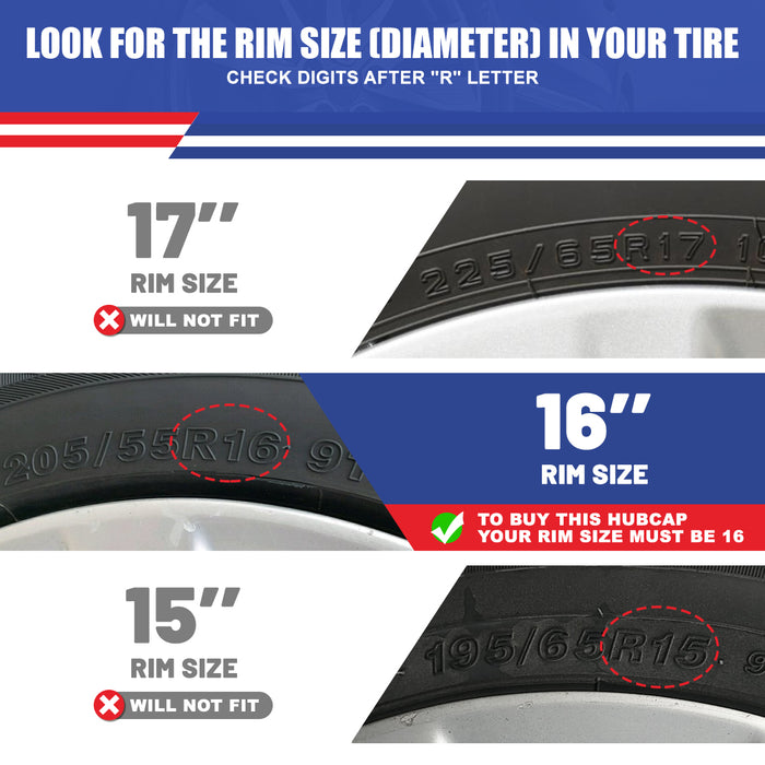 WOLFSTORM 4-Pack 16 Inch Wheel Rim Cover Hubcaps for 2011-2013 KIA OPTIMA