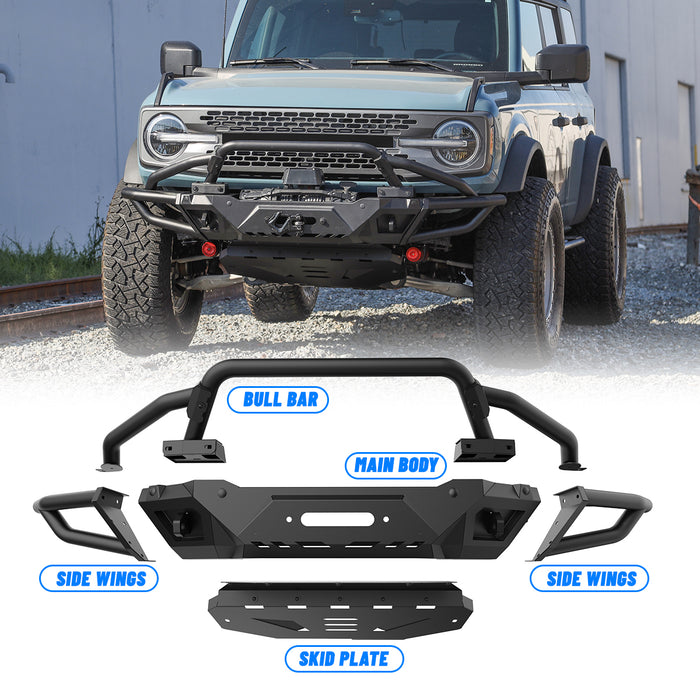 WOLFSTORM Front Bumper for Ford Bronco 2021 - 2026(Not for Bronco Sport) Offroad Bumper
