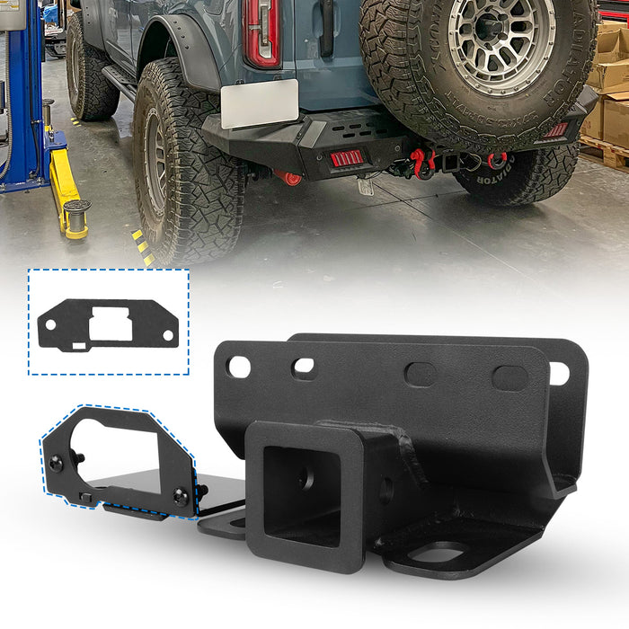 WOLFSTORM 2021-2025 Ford Bronco Towing Hitch Receivers 2 Inch with Cover Kit