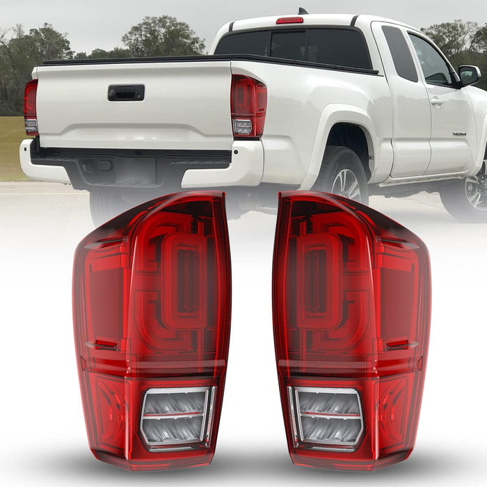 WOLFSTORM LED Tail Light Assembly for 2016-2022 Toyota Tacoma, Tail Lights with Sequential Turn Signal Design - WOLFSTORM