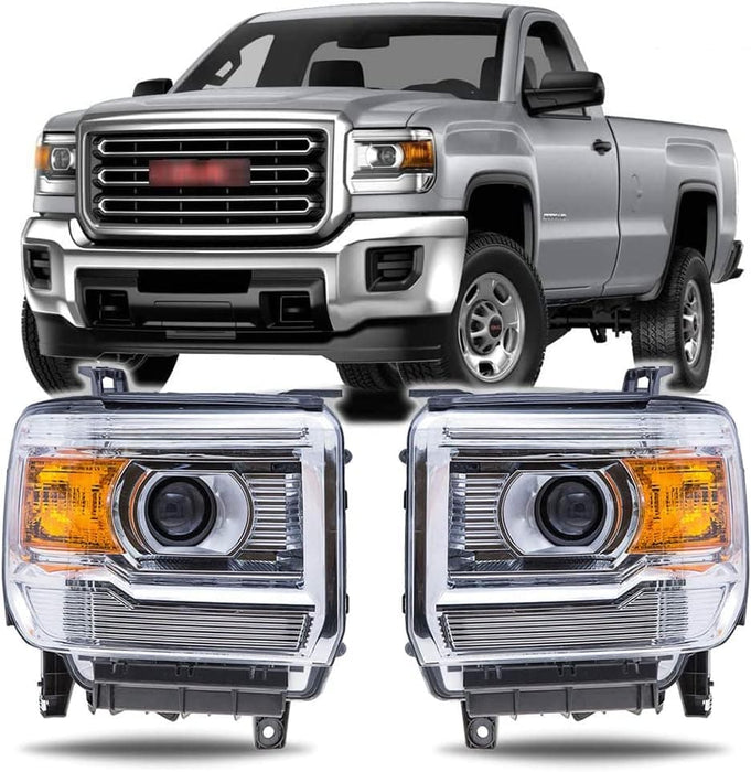 WOLFSTORM Headlight for 2014-2018 GMC Sierra 1500 and 2015-2019 GMC Sierra 2500HD 3500HD - WOLFSTORM 