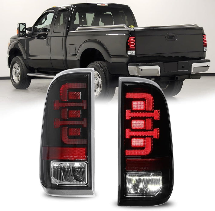 WOLFSTORM Full LED Tail Lights for 2008-2016 Ford F-250/F-350/F-450 Super Duty - WOLFSTORM