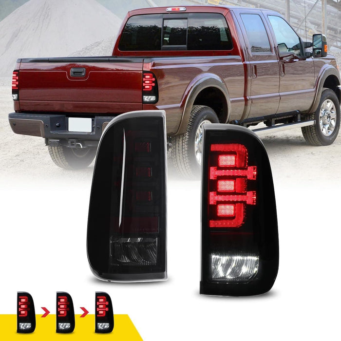 WOLFSTORM Full LED Tail Lights for 2008-2016 Ford F-250/F-350/F-450 Super Duty - WOLFSTORM