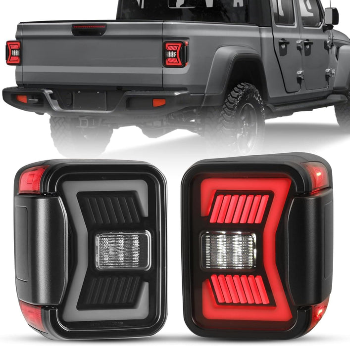 LED Sequential Tail Lights for 2019 2020 2021 2022 2023 Jeep Gladiator JT - WOLFSTORM 