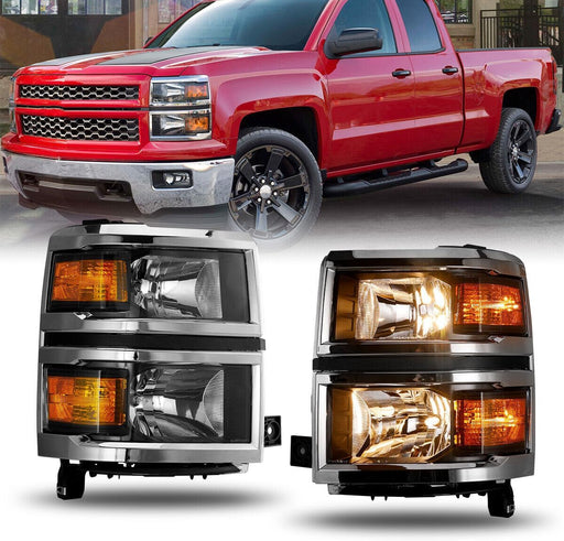 WOLFSTORM Headlight Assembly Compatible with 2014-2015 Chevy Silverado 1500 - WOLFSTORM