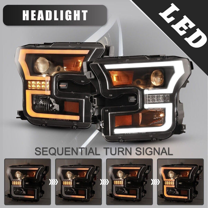 WOLFSTORM LED Headlight Assembly for 2015-2017 Ford F-150 & 2017-2020 Ford F-150 Raptor Model - WOLFSTORM