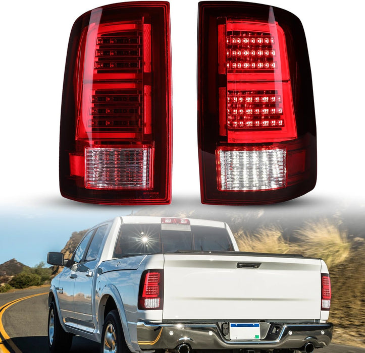 WOLFSTORM LED Tail Lights for 2009-2018 Dodge Ram 1500 2500 3500 and 2019-2023 Ram 1500 Classic