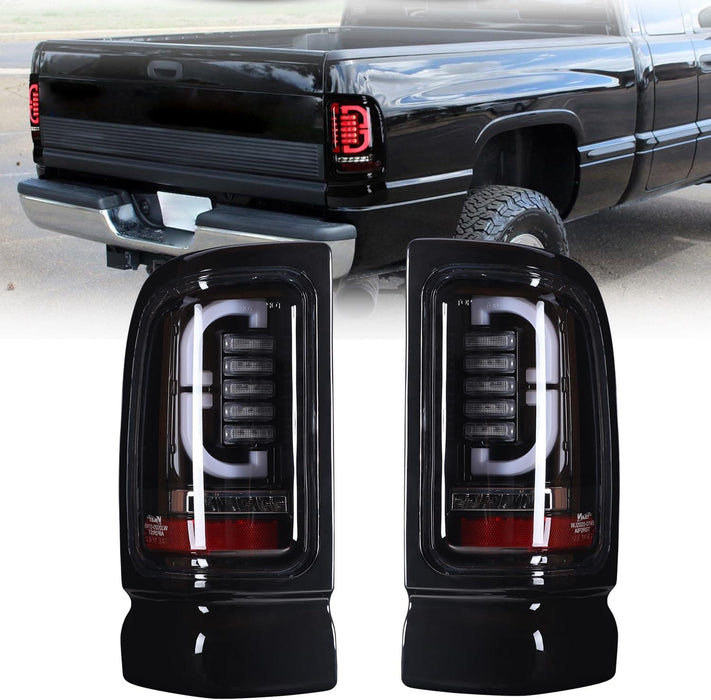 WOLFSTORM Conjunto de luz trasera LED para Dodge Ram 1500/1994-2002 Dodge Ram 2500 3500/1995-2002 Dodge Ram 4000 Pickup