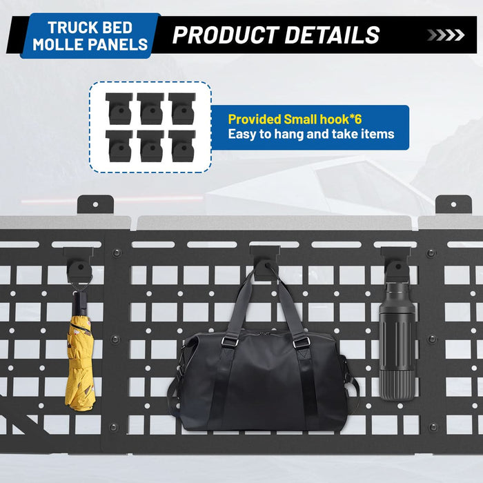 WOLFSTORM Truck Bed Molle Panels（2 PCS）, Compatible with Tesla Cybertruck Accessories, Suitable for Tesla Cybertruck 2024 2025