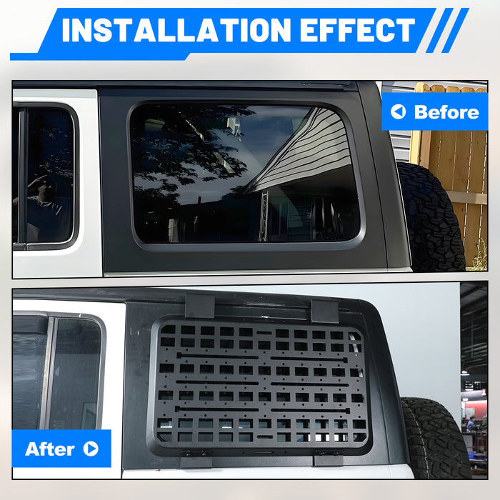 WOLFSTORM Rear Window Molle Panel for The 2018-2026 Jeep Wrangler JL 4 Door, Modular Storage Panel System Rear Window Protective Decoration