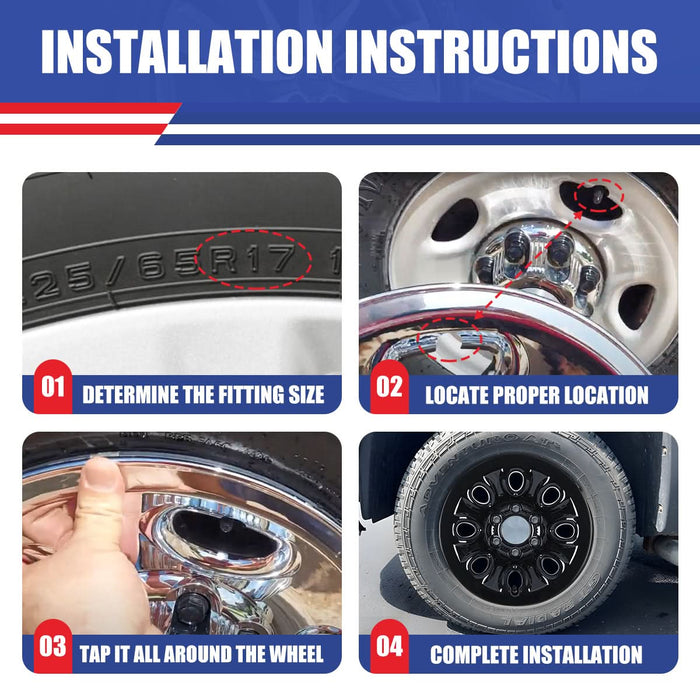 WOLFSTORM 4-Pack 17 Inch Wheel Rim Cover Hubcaps for 2005-2013 Chevy Silverado 1500