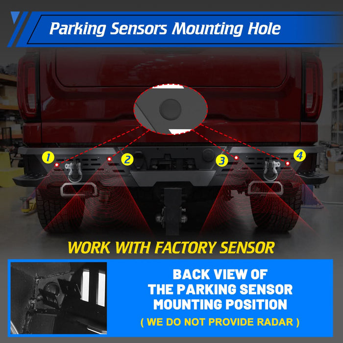 WOLFSTORM Rear Bumper for 2019-2025 GMC sierra 1500 & 2019-2025 Chevrolet Silverado 1500