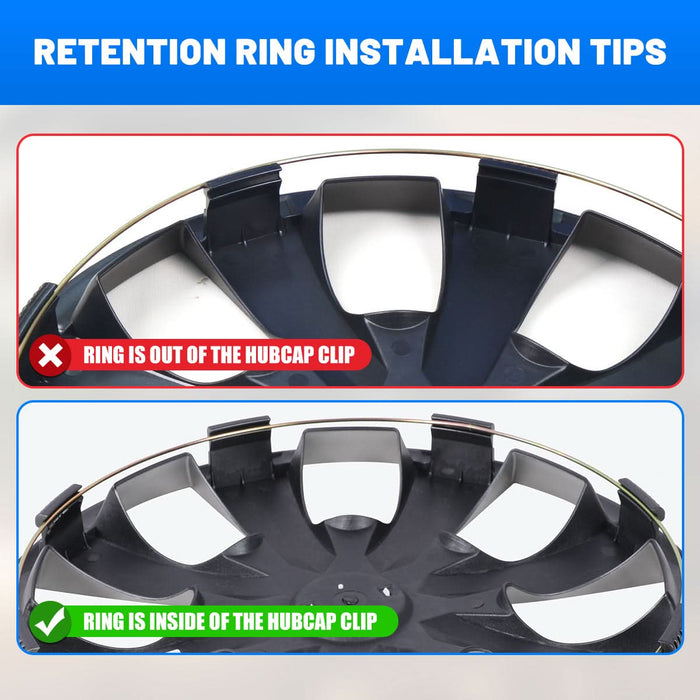 WOLFSTORM 4-Pack 16 Inch Universal Hubcaps for Steel Wheel Rims Cover