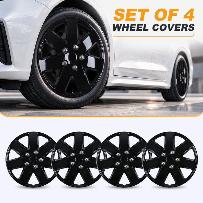 WOLFSTORM 4-Pack 16 Inch Universal Hubcaps for Steel Wheel Rims Cover