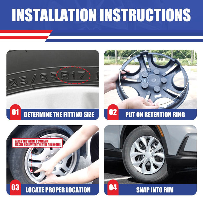 WOLFSTORM 17 Inch Hubcaps Fit for 2023-2025 HONDA CR-V LX Model, Set of 4 Wheel Covers, PP Material Wheel Rim Covers for Steel Wheels, Snap-On Installation, 17 Inch Silver Lacquer 4-Piece