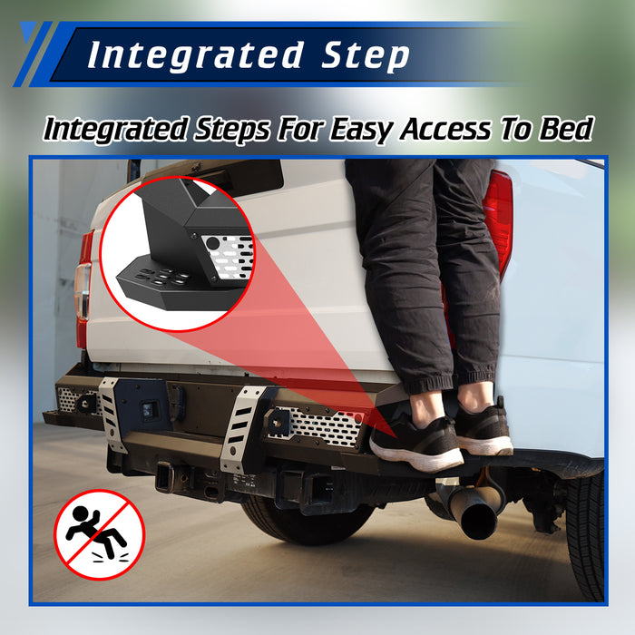 WOLFSTORM Rear Bumper for 2017-2025 Ford F250/F350, a set of 4 Inch LED Lights