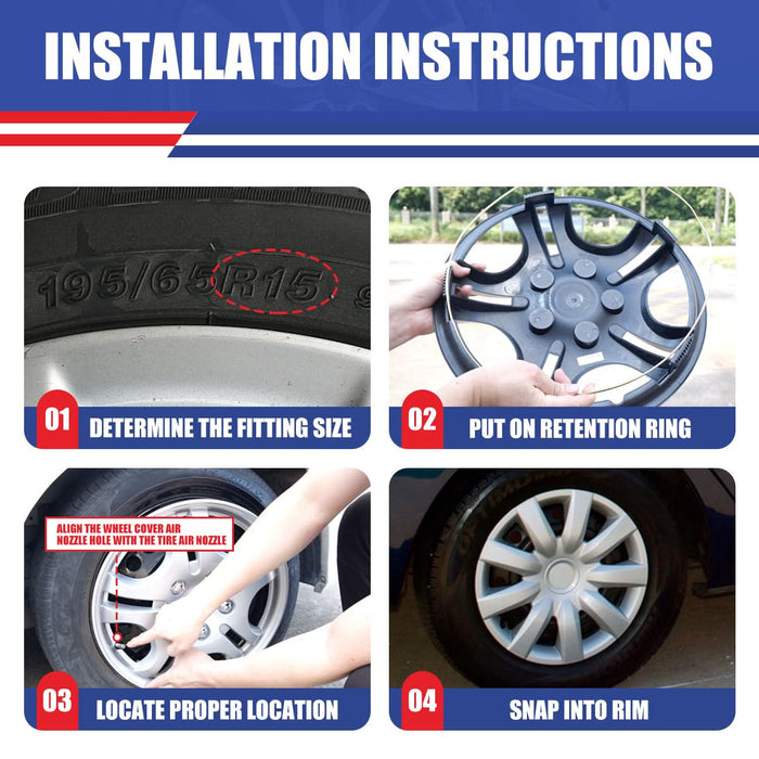 WOLFSTORM 15 Inch Hubcaps Fit for 2002-2006 Toyota CAMRY, Set of 4  Wheel Covers, PP Material Wheel Rim Covers for Steel Wheels, Snap-On Installation, 15 Inch Silver Lacquer 4-Piece