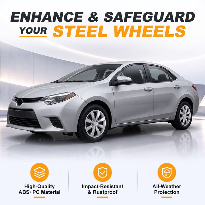 WOLFSTORM 4-Pack 16 Inch Wheel Rim Cover Hubcaps for 2014-2016 TOYOTA COROLLA（With Bolts）