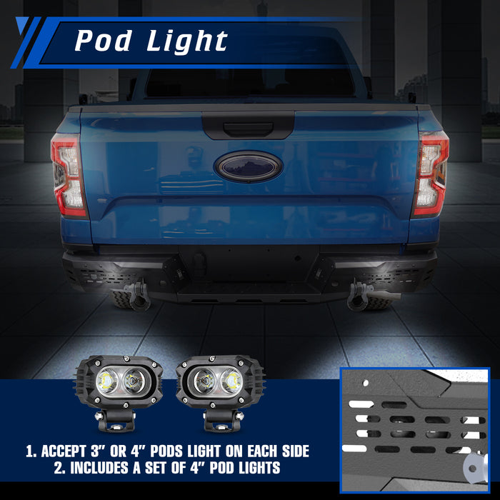 WOLFSTORM Rear Bumper for 2024-2026 Ford Ranger