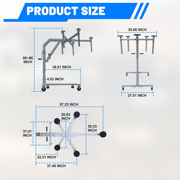 Hard Top Removal Lift & Hoist for 2007-Present Jeep Wrangler JK & JL (2/4 Door) and 2021-2025 Ford Bronco 4-Door ¨C Quick & Easy Assembly, Compatible with Lifted Jeeps