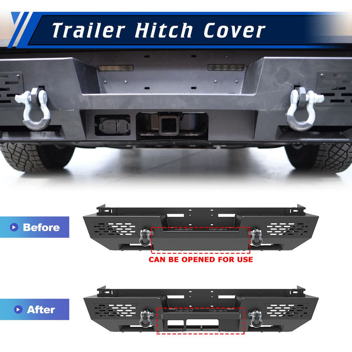 Front Bumper Assembly Fits for 2024 2025 Tesla Cybertruck, A Set of 2 D-Rings Included, Optional Side Wings, Skid Plate, Rear Bumper