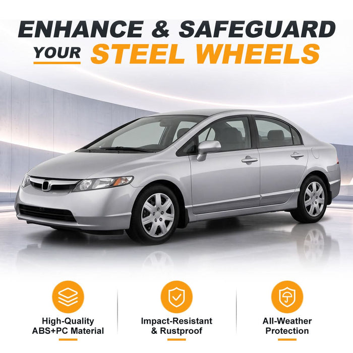 WOLFSTORM 4-Pack 16 Inch Wheel Rim Cover Hubcaps for 2006-2011 Honda Civic