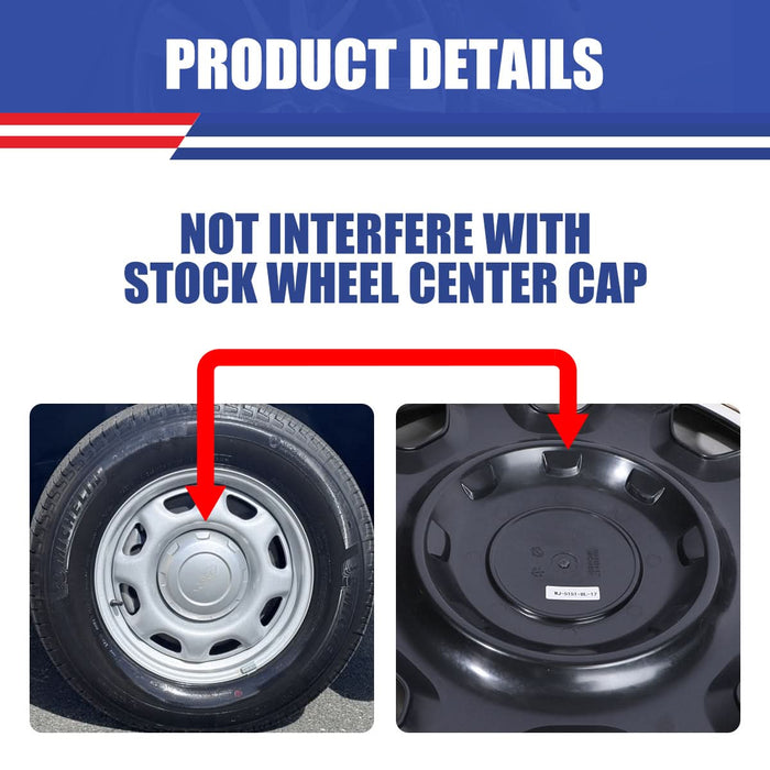 WOLFSTORM 4-Pack 17 Inch Wheel Rim Cover Hubcaps for 2010-2026 Ford F-150