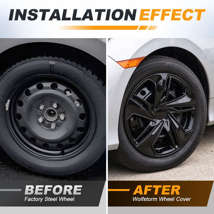 WOLFSTORM 16 Inch Hubcaps Wheel Cover for 2016-2026 Honda Civic SEDAN