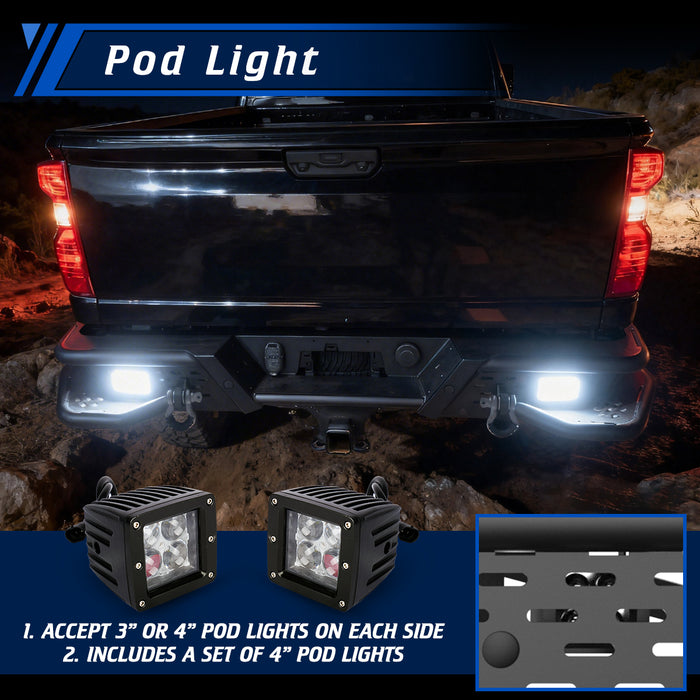 WOLFSTORM Rear Bumper for 2020-2026 Chevy Silverado 2500 HD/3500 HD