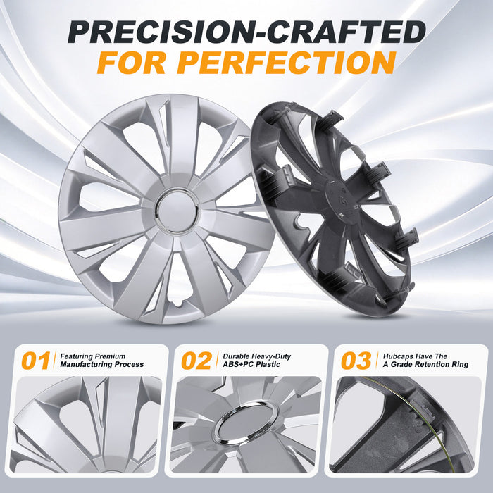 WOLFSTORM Tapacubos para llantas de 15" Reemplazo estilo OEM