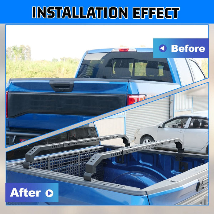 Universal Truck Bed Cross Bar for Full-Size and Mid-Size Trucks, Heavy-Duty Adjustable Cargo Support, Mounted on Inner Side of Truck Bed, Sold as Single Bar (Minimum 2 Bars Required for Use)