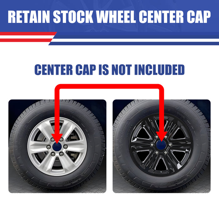 WOLFSTORM 4-Pack 17 Inch Wheel Rim Cover Hubcaps for 2015-2020 FORD F-150
