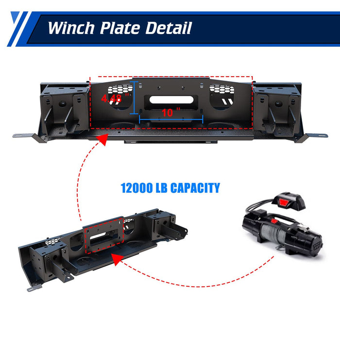 WOLFSTORM Front Bumper For 2022-2024 Toyota Tundra Pickup Truck