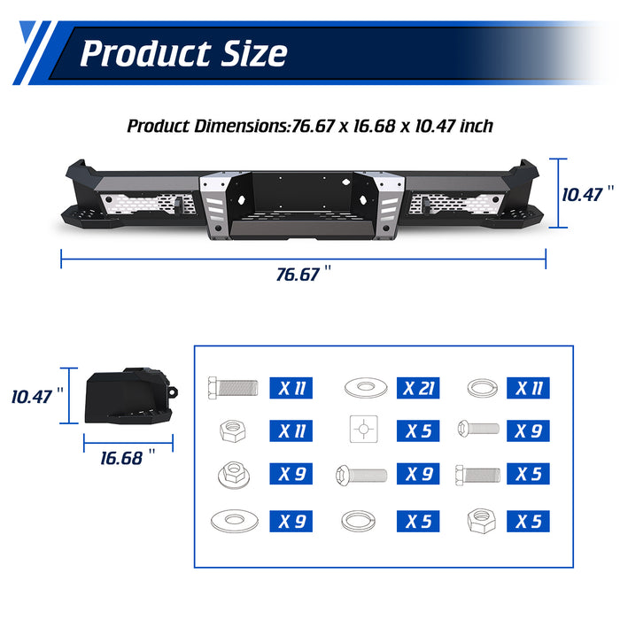 WOLFSTORM Rear Bumper for 2006-2014 Ford F-150