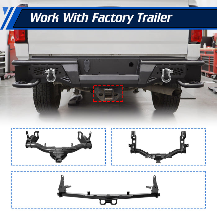 WOLFSTORM Rear Bumper for 2015-2019 Chevy Silverado 2500/3500/2500 HD/3500 HD & 2015-2019 GMC Sierra 2500/3500/2500 HD/3500 HD