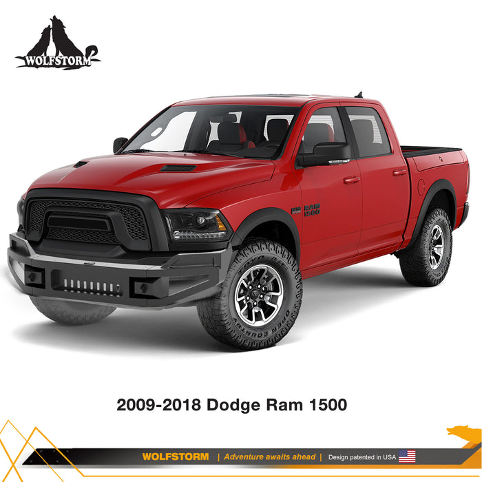WOLFSTORM Front Bumper Replacement for 2013-2018 Dodge Ram 1500 Excluding Rebel & 2019-2024 Dodge Ram 1500 Classic Exculding Warlock;