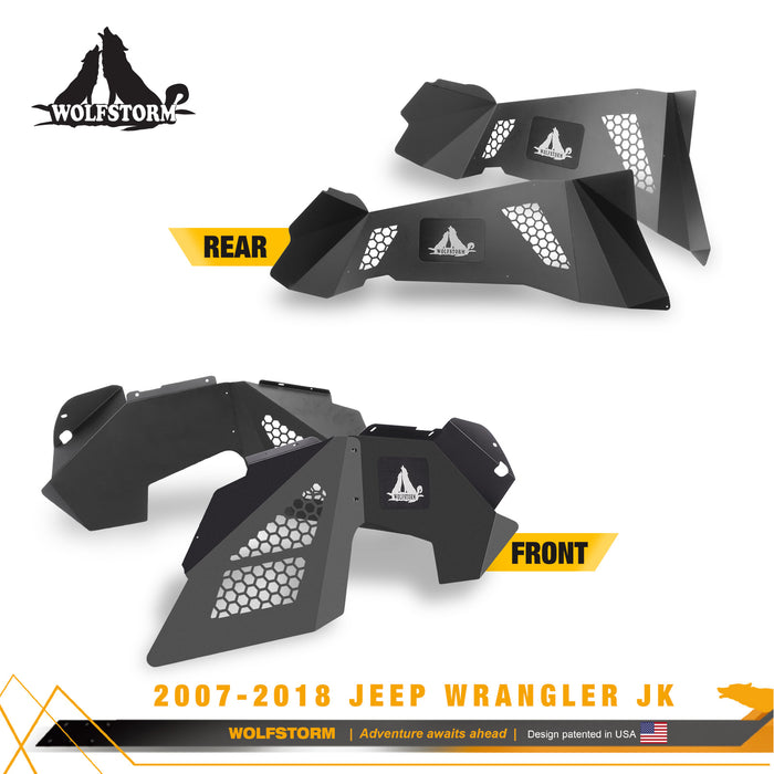 Inner Fender Liners Compatible with 2007-2017 Jeep Wrangler JK 2-Doors & 4-Doors