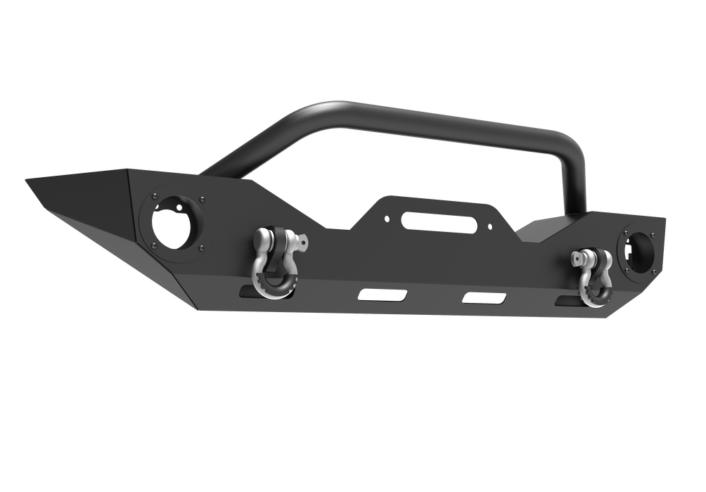 Wolfstorm Front Bumper with D-Ring, Fits for 2007-2018 Jeep WRANGLER JK, 2018-2025 JEEP WRANGLER JL, 2019-2025 JEEP GLADIATOR JT